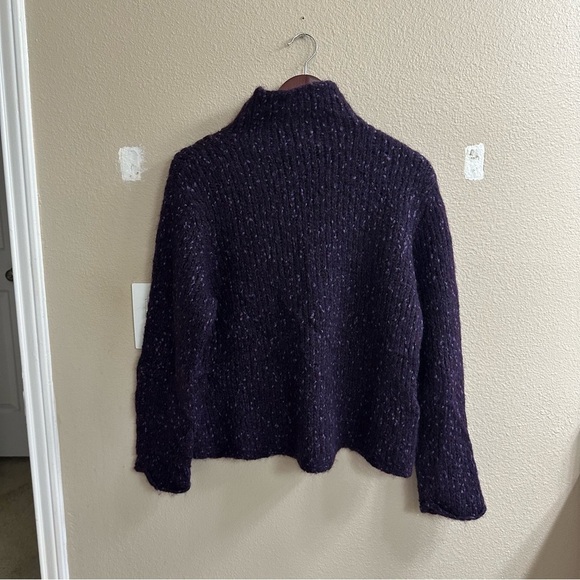 Ann Taylor Wool Blend Purple Speckled Turtleneck - Picture 6 of 7